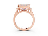 Rose gold Fancy Pink Princess  Halo Diamond Engagement Ring with Split Shank and Four-Prong Setting_26