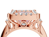 Rose gold Fancy Pink Princess  Halo Diamond Engagement Ring with Split Shank and Four-Prong Setting_27