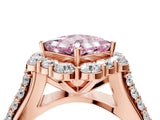 Rose gold Fancy Pink Princess  Halo Diamond Engagement Ring with Split Shank and Prong Setting_32