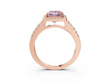 Rose gold Fancy Pink Princess  Halo Diamond Pavé Solitaire Ring_36