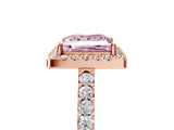 Rose gold Fancy Pink Princess  Halo Diamond Pavé Solitaire Ring_38