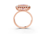 Rose gold Fancy Pink Princess  Halo Diamond Ring with Milgrain Edge and Round Prong Setting_30