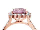 Rose gold Fancy Pink Princess  Halo Diamond Ring with Pavé Band and Prong Setting_21