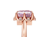 Rose gold Fancy Pink Princess  Halo Diamond Ring with Round Cluster Setting, Solitaire Band, and Four-Prong Setting_34