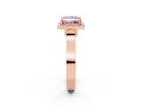 Rose gold Fancy Pink Princess  Halo Pave Split Shank Prong Setting Ring_28