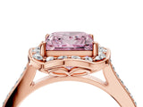 Rose gold Fancy Pink Princess  Halo Round Diamond Pave Band with Four-Prong Setting_43