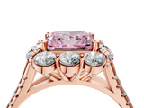 Rose gold Fancy Pink Princess  Halo Split Shank Diamond Engagement Ring with Pave Band and Four-Prong Setting_4