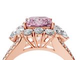 Rose gold Fancy Pink Princess  Halo Split Shank Diamond Engagement Ring with Prong Setting_4