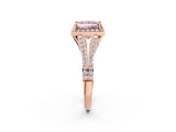 Rose gold Fancy Pink Princess  Halo Split Shank Pave Diamond Ring with Four-Prong Setting_31