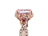 Rose gold Fancy Pink Princess  Halo Twist Band Solitaire Ring with Six-Prong Setting_37