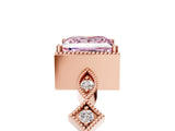 Rose gold Fancy Pink Princess  Milgrain Marquise Diamond Twist Band Ring_68