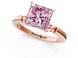 Rose gold Fancy Pink Princess  Solitaire Beaded Band with Four-Prong Setting_1