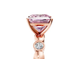 Rose gold Fancy Pink Princess  Solitaire Bezel-Set Diamond Ring with Beaded Band and Four-Prong Setting_33