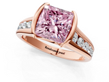 Rose gold Fancy Pink Princess  Solitaire Bezel-Set Diamond Ring with Channel-Set Band_1
