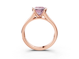 Rose gold Fancy Pink Princess  Solitaire Bezel-Set Diamond Ring with Channel-Set Band_3