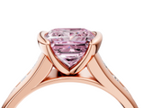 Rose gold Fancy Pink Princess  Solitaire Bezel-Set Diamond Ring with Channel-Set Band_4