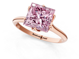 Rose gold Fancy Pink Princess  Solitaire Cathedral Diamond Ring with Six-Prong Setting_1