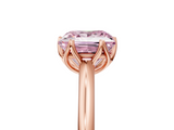 Rose gold Fancy Pink Princess  Solitaire Cathedral Diamond Ring with Six-Prong Setting_5
