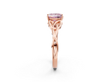 Rose gold Fancy Pink Princess  Solitaire Celtic Knot Engagement Ring with Four-Prong Setting_2
