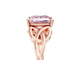 Rose gold Fancy Pink Princess  Solitaire Celtic Knot Engagement Ring with Four-Prong Setting_5