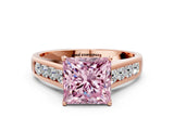 Rose gold Fancy Pink Princess  Solitaire Channel-Set Diamond Engagement Ring with Four-Prong Setting_29