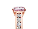 Rose gold Fancy Pink Princess  Solitaire Channel-Set Diamond Engagement Ring with Four-Prong Setting_34