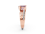 Rose gold Fancy Pink Princess  Solitaire Channel-Set Split Shank Ring with Tension Prong Setting_5