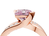 Rose gold Fancy Pink Princess  Solitaire Channel-Set Split Shank Ring with Tension Prong Setting_7