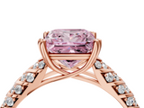 Rose gold Fancy Pink Princess  Solitaire Chevron Pave Diamond Engagement Ring with Six-Prong Setting_4