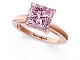 Rose gold Fancy Pink Princess  Solitaire Diamond Engagement Ring with Four-Prong Setting on a Classic Band_4