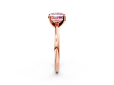 Rose gold Fancy Pink Princess  Solitaire Diamond Engagement Ring with Four-Prong Setting on a Classic Band_5
