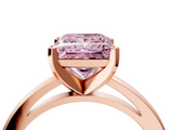 Rose gold Fancy Pink Princess  Solitaire Diamond Engagement Ring with Four-Prong Setting on a Classic Band_7