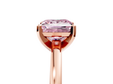 Rose gold Fancy Pink Princess  Solitaire Diamond Engagement Ring with Four-Prong Setting on a Classic Band_8