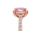 Rose gold Fancy Pink Princess  Solitaire Diamond Engagement Ring with Pave Band and Six-Prong Setting_5