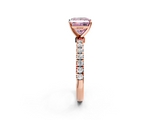Rose gold Fancy Pink Princess  Solitaire Diamond Pavé Band with Four-Prong Setting_2