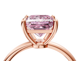 Rose gold Fancy Pink Princess  Solitaire Diamond Ring with 4-Prong Setting on a Classic Band_7