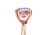 Rose gold Fancy Pink Princess  Solitaire Diamond Ring with 4-Prong Setting on a Classic Band_8
