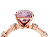 Rose gold Fancy Pink Princess  Solitaire Diamond Ring with Bezel Set Side Stones and Prong Setting_4