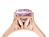 Rose gold Fancy Pink Princess  Solitaire Diamond Ring with Cathedral Band and Four-Prong Setting_33