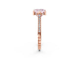 Rose gold Fancy Pink Princess  Solitaire Diamond Ring with Channel Set Band and Bezel Prong Setting_54