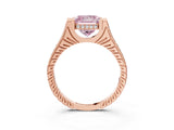 Rose gold Fancy Pink Princess  Solitaire Diamond Ring with Channel Set Band and Bezel Prong Setting_55