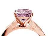 Rose gold Fancy Pink Princess  Solitaire Diamond Ring with Channel-Set Band and Four-Prong Setting_7
