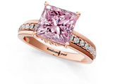 Rose gold Fancy Pink Princess  Solitaire Diamond Ring with Channel Set Band and Six-Prong Setting_30