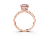 Rose gold Fancy Pink Princess  Solitaire Diamond Ring with Channel Set Band and Six-Prong Setting_32
