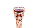 Rose gold Fancy Pink Princess  Solitaire Diamond Ring with Filigree Band and Four-Prong Setting_5