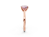 Rose gold Fancy Pink Princess  Solitaire Diamond Ring with Four-Prong Setting and Classic Band_5