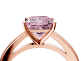 Rose gold Fancy Pink Princess  Solitaire Diamond Ring with Four-Prong Setting and Classic Band_7