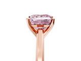 Rose gold Fancy Pink Princess  Solitaire Diamond Ring with Four-Prong Setting and Classic Band_8