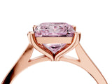 Rose gold Fancy Pink Princess  Solitaire Diamond Ring with Four-Prong Setting and Tapered Band 5