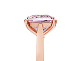 Rose gold Fancy Pink Princess  Solitaire Diamond Ring with Four-Prong Setting and Tapered Band
